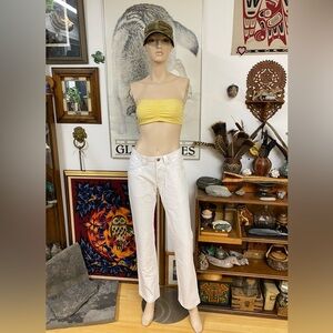 White Loose Fit Denim Jeans Old School Look